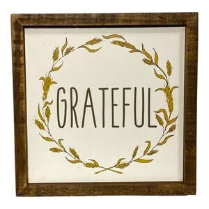 Grateful Wood Sign 8"x8"x1"